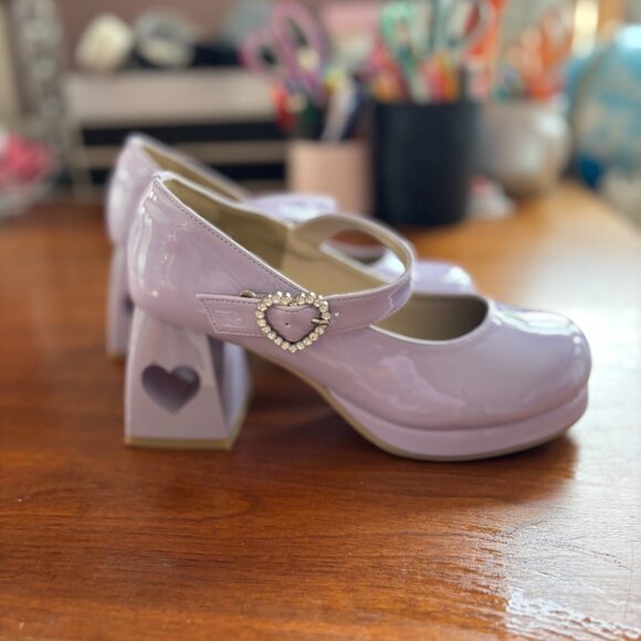 FROM JAPAN-Lilac Mary Jane - High Heel-Size US 4/5 - Picture 1 of 4